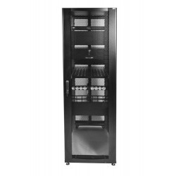 ЦМО! Шкаф серверный ПРОФ напольный 48U (600x1200) дверь перфорированная 2 шт., цвет черный, в сборе (ШТК-СП-48.6.12-44АА-9005)