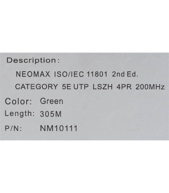 NEOMAX [NM10111] Кабель UTP cat.5e  4 пары (305 м) 0.51 мм LSZH Taiwan (200 Mhz)  Медь - LAN Кабель