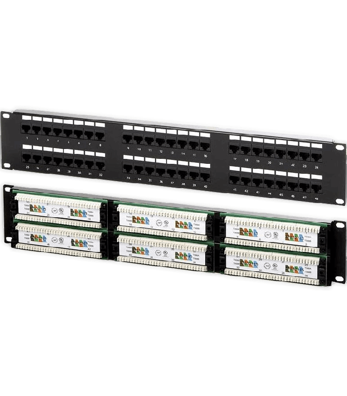 Neomax Коммутационная панель UTP, 48 портов RJ-45, cat. 6 19" ( 6PLB-48D10) - Патч-панель