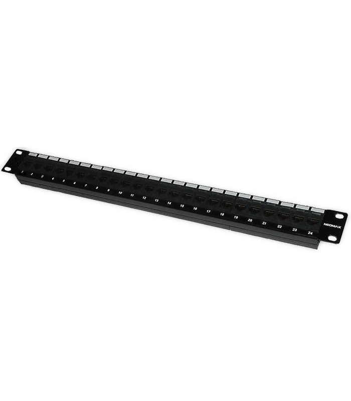 Neomax Патч панель для кабеля STP, 24 порта RJ-45, cat. 5e 19" ( PLV-F24-11 ) - Патч-панель
